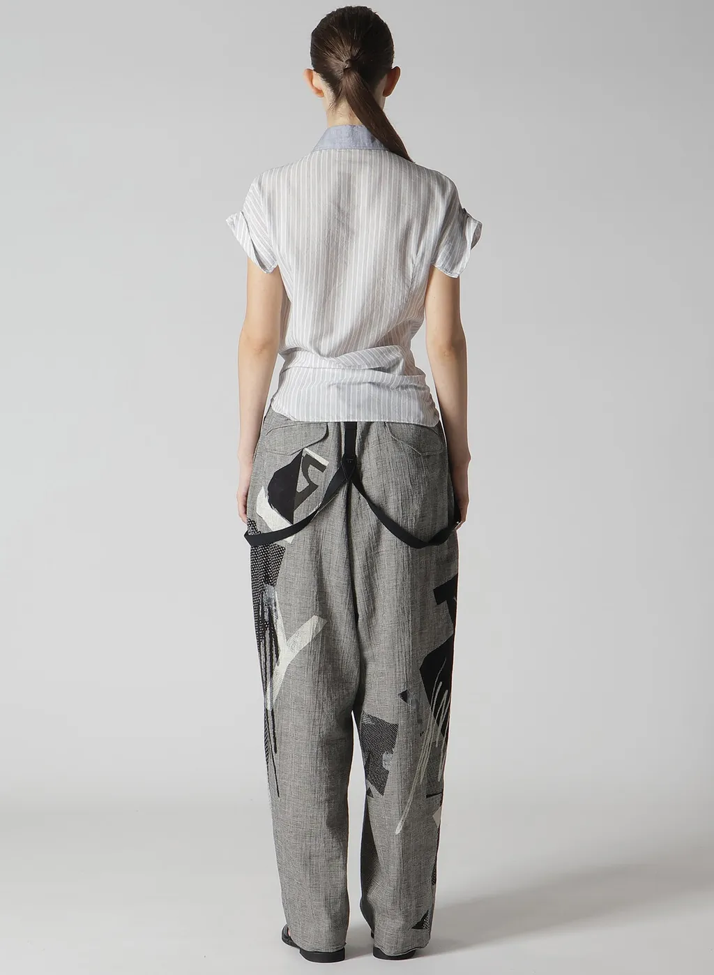 C/Cu Hard Twisted Dobby Stripe Pleated Shirt