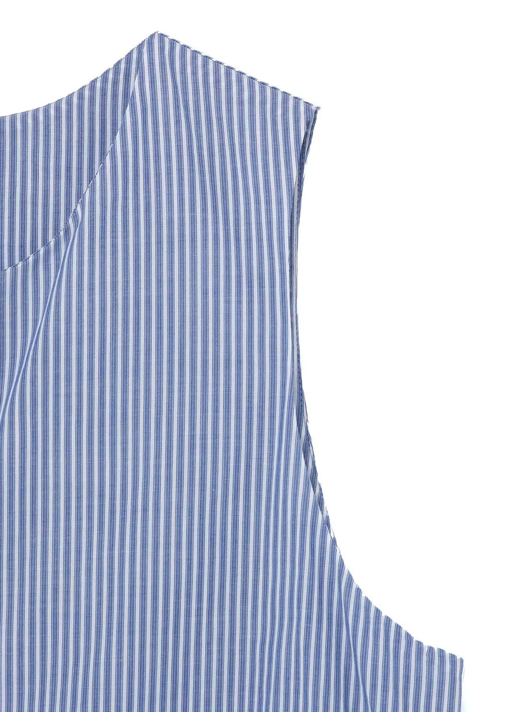Cotton Stripe Front Drape Blouse