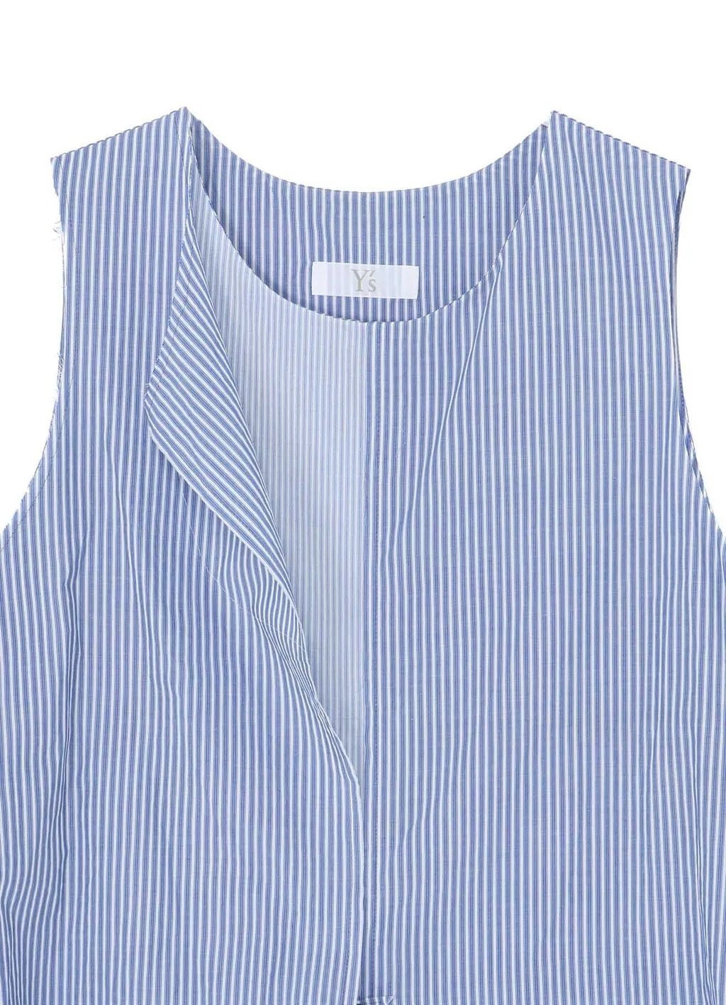 Cotton Stripe Front Drape Blouse