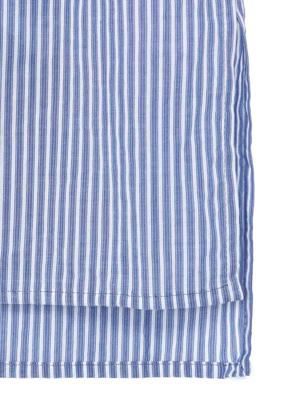 Cotton Stripe Front Drape Blouse