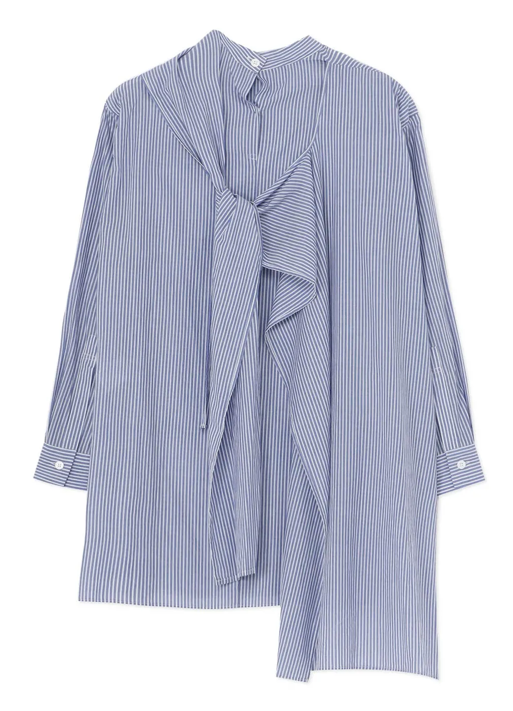 Cotton Stripe Back Tie Blouse