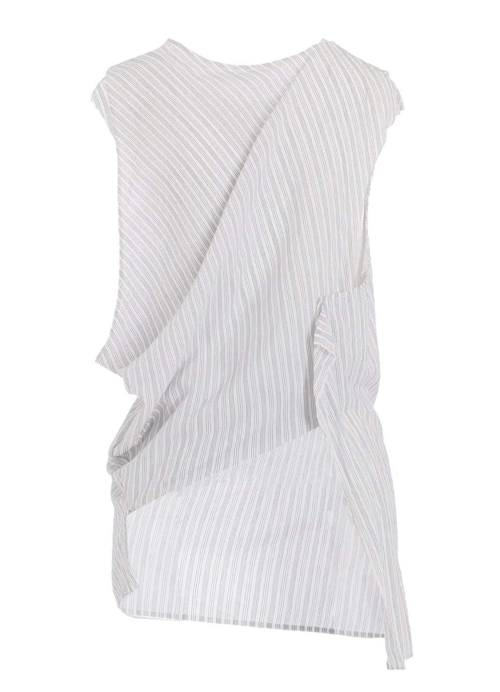 C/Cu Hard Twisted Dobby Stripe Sleeveless Drape Shirt