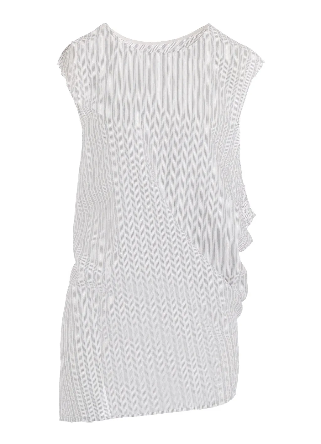C/Cu Hard Twisted Dobby Stripe Sleeveless Drape Shirt