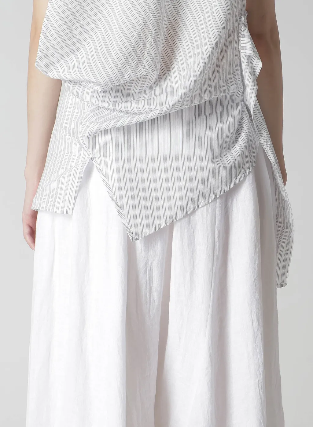 C/Cu Hard Twisted Dobby Stripe Sleeveless Drape Shirt