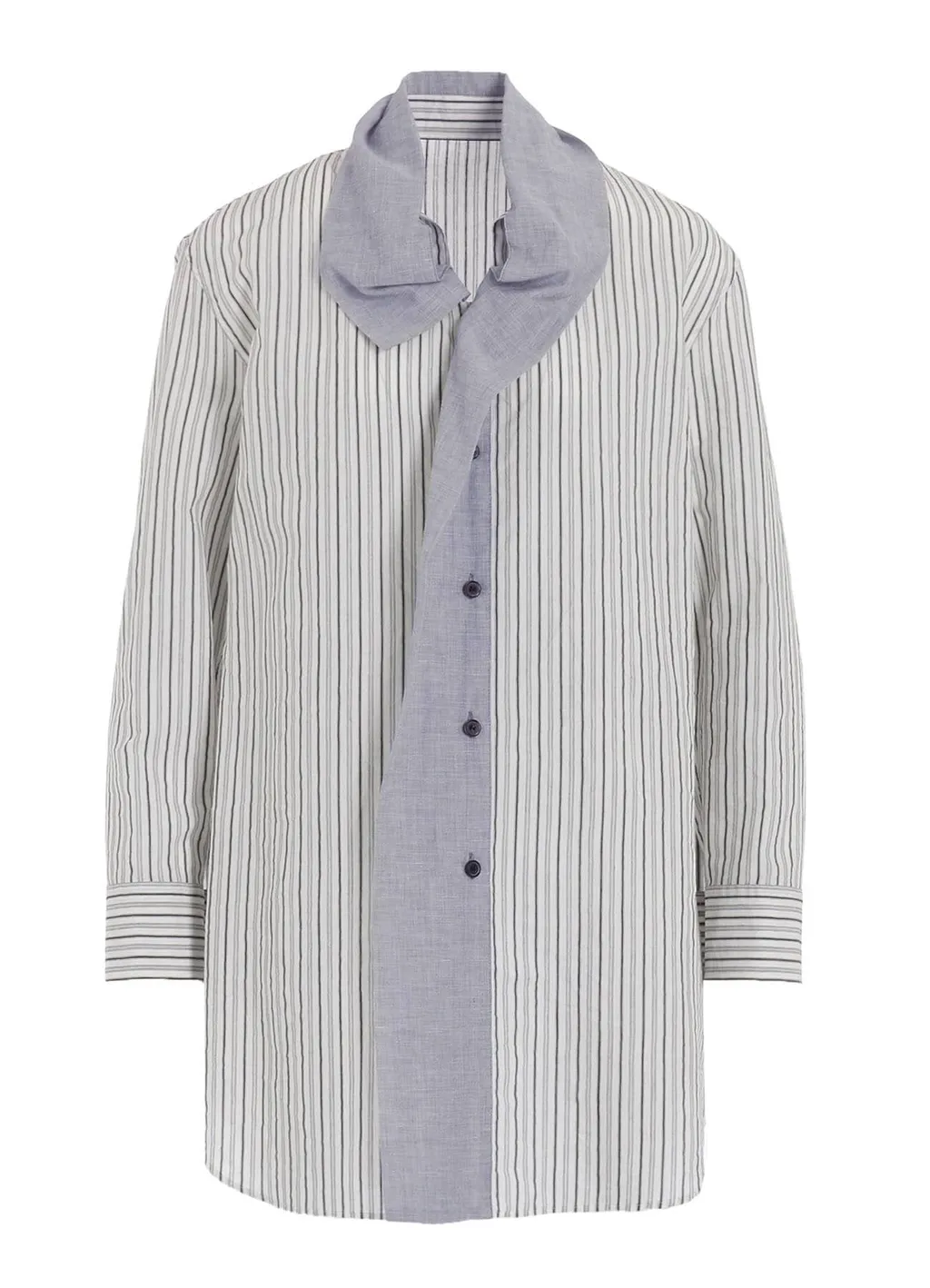 C/Cu Hard Twisted Dobby Stripe Tie Style Shirt
