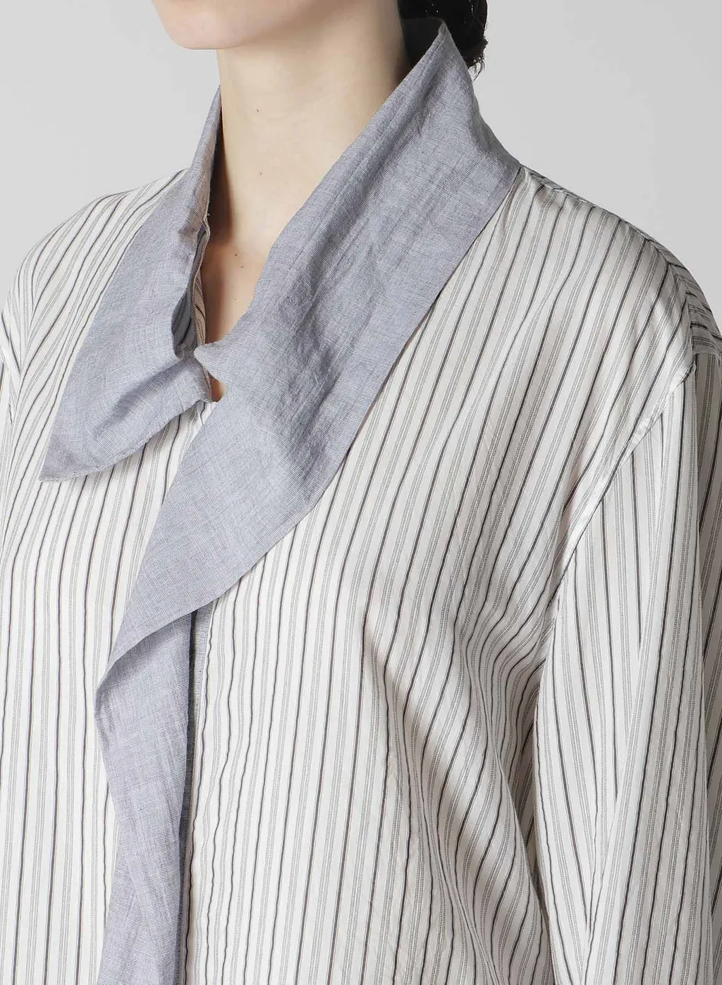 C/Cu Hard Twisted Dobby Stripe Tie Style Shirt