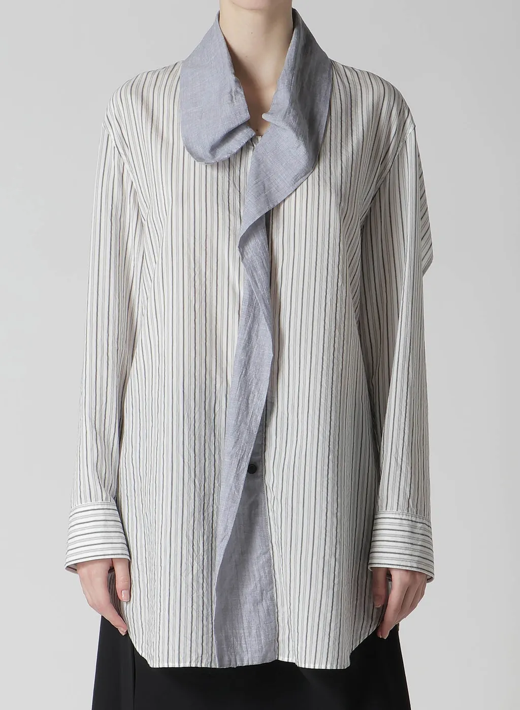 C/Cu Hard Twisted Dobby Stripe Tie Style Shirt