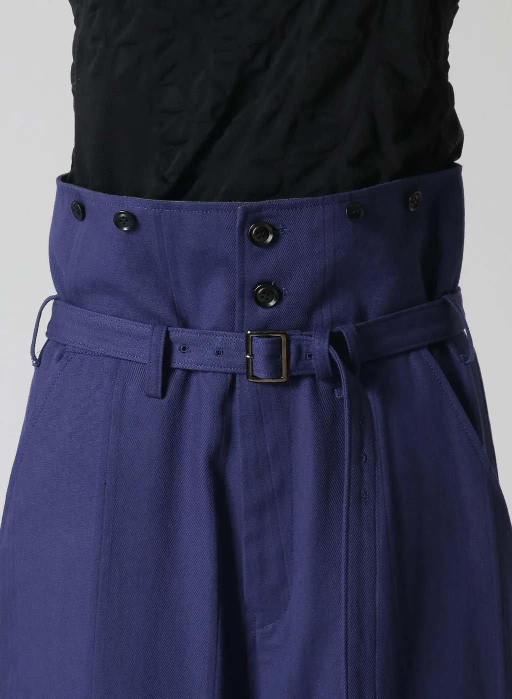 Multi Striped Dobby Chino Belted High Waist Pants
