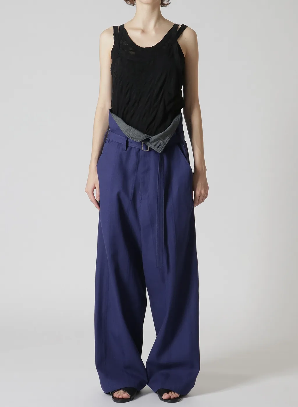 Multi Striped Dobby Chino Belted High Waist Pants