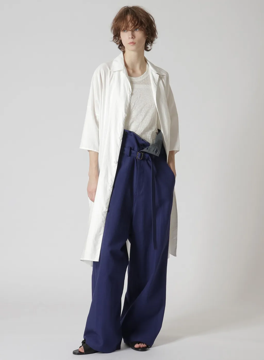 Multi Striped Dobby Chino Belted High Waist Pants