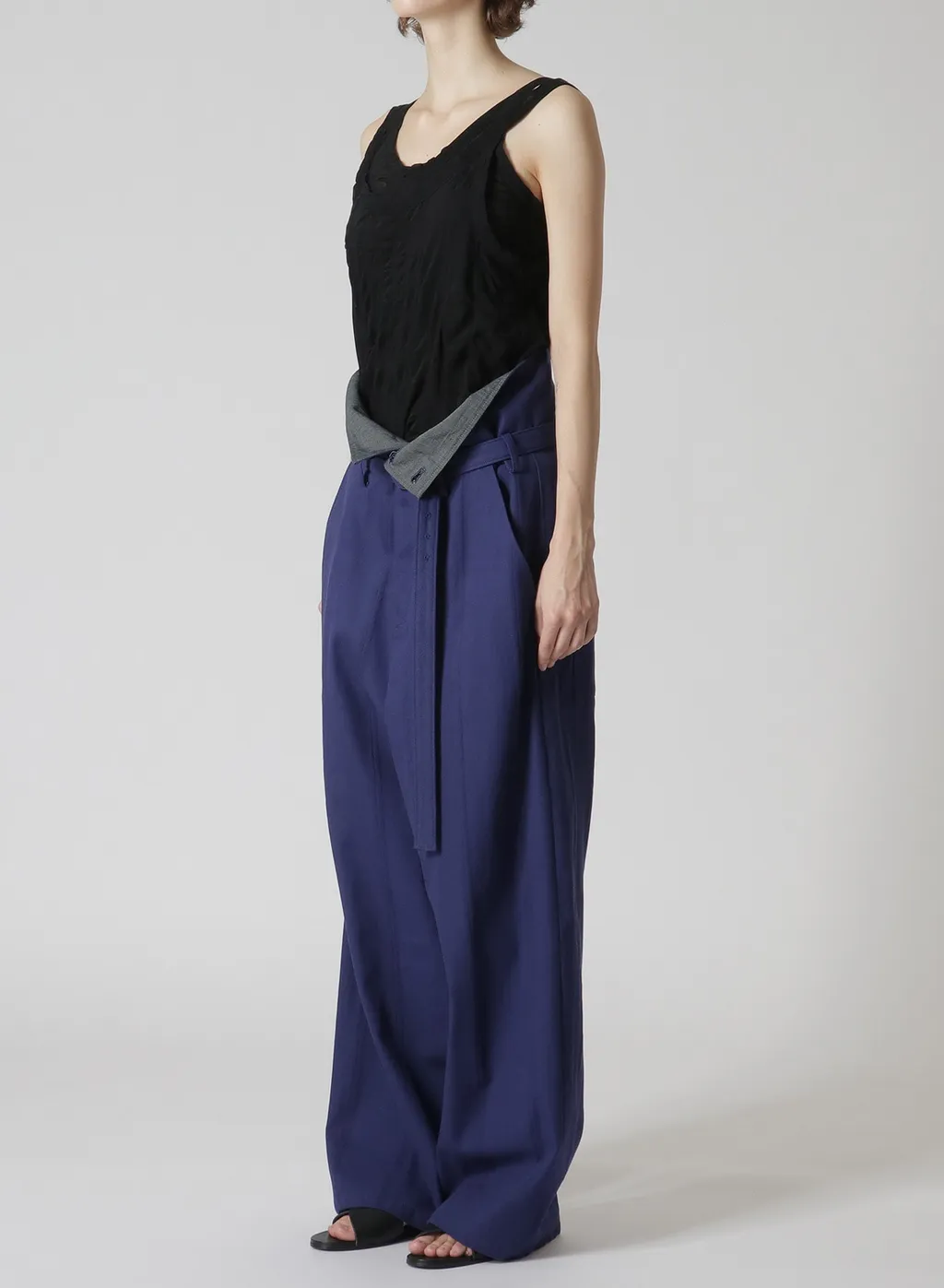 Multi Striped Dobby Chino Belted High Waist Pants