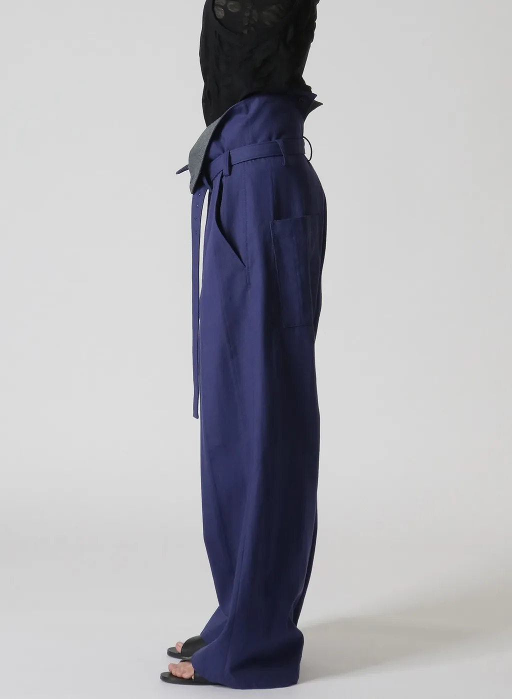 Multi Striped Dobby Chino Belted High Waist Pants