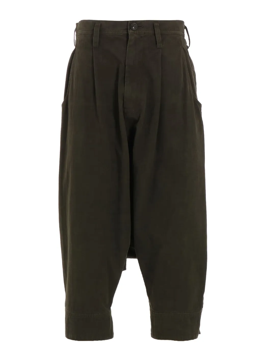 Cotton Slab Garment Dyeing Cuffed Hem Sarrouel Pants