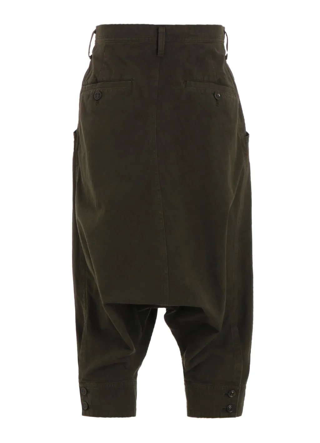 Cotton Slab Garment Dyeing Cuffed Hem Sarrouel Pants