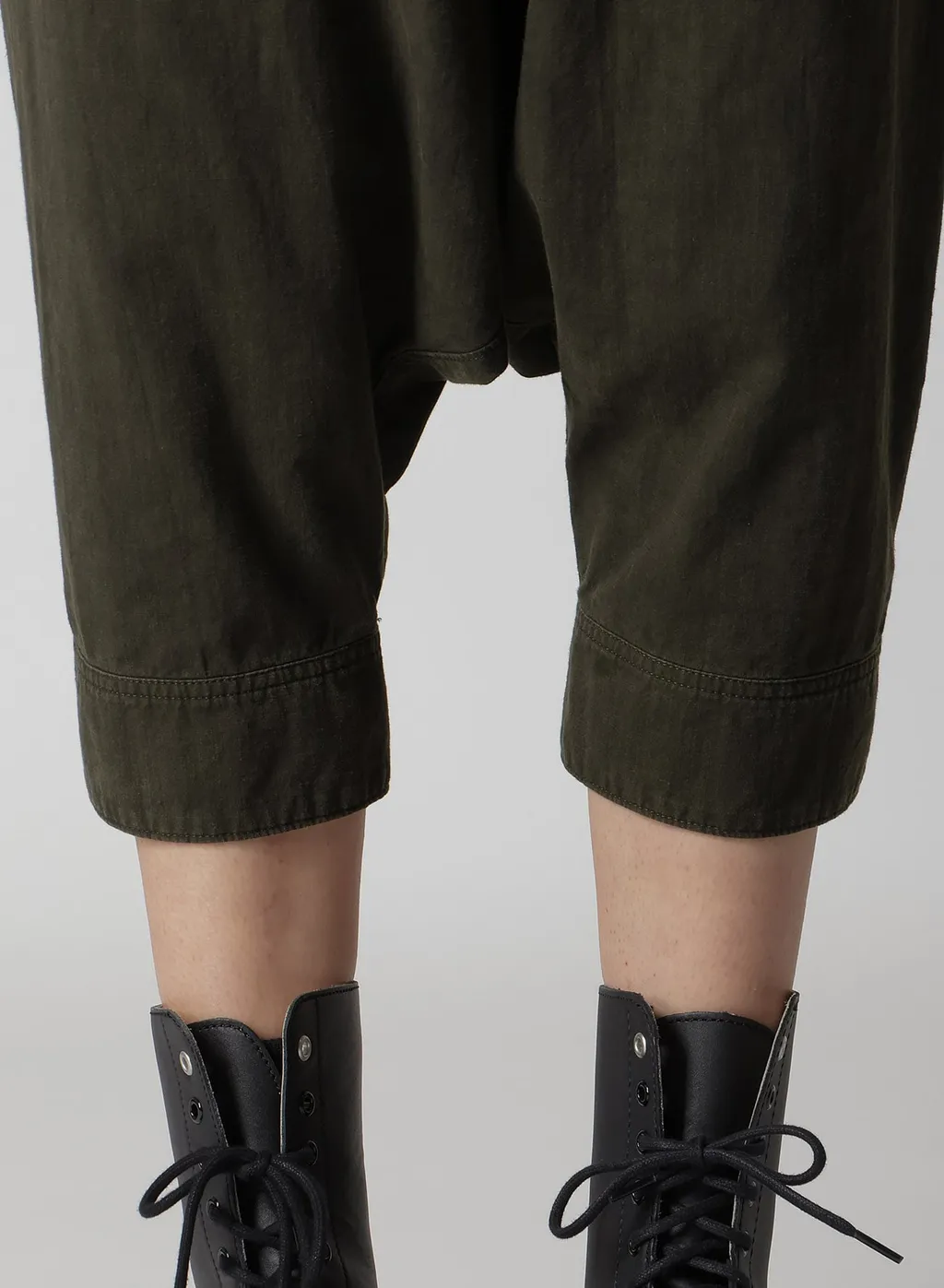 Cotton Slab Garment Dyeing Cuffed Hem Sarrouel Pants