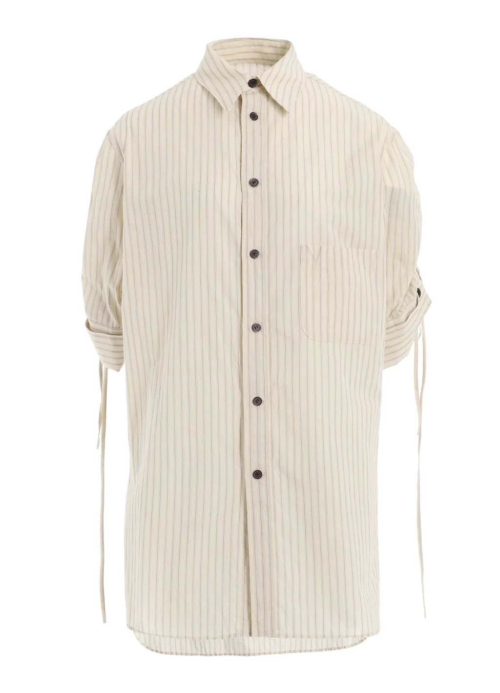 Dobby Stripe Shirring Sleeve Shirt