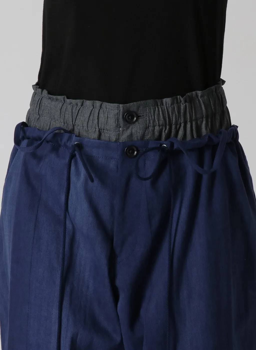 Multi Striped Dobby Uneven Dyeing Layered Pants