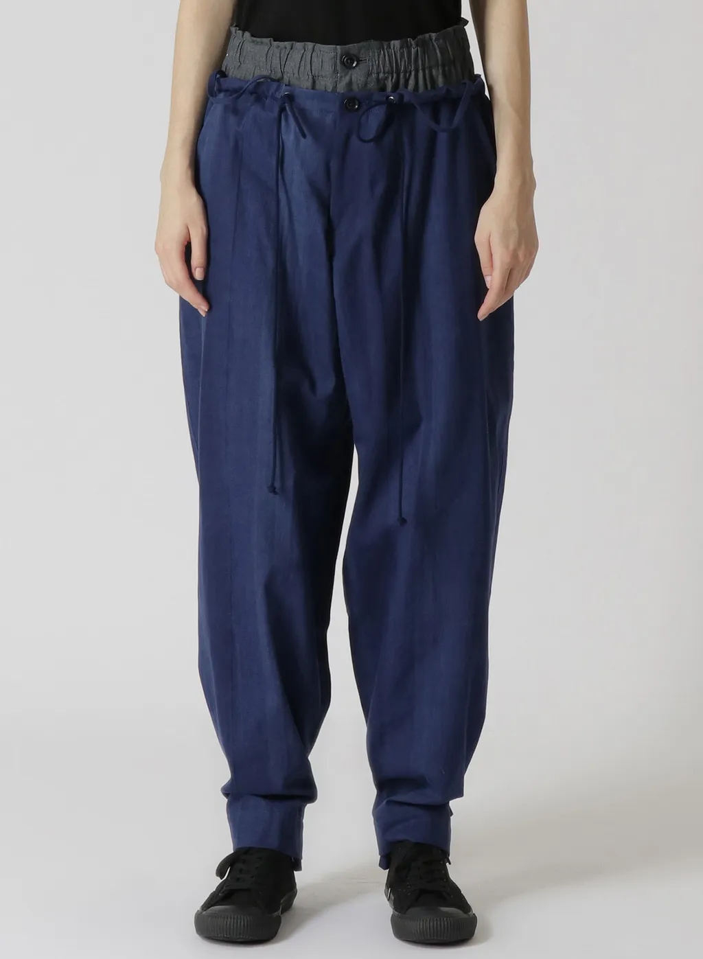 Multi Striped Dobby Uneven Dyeing Layered Pants