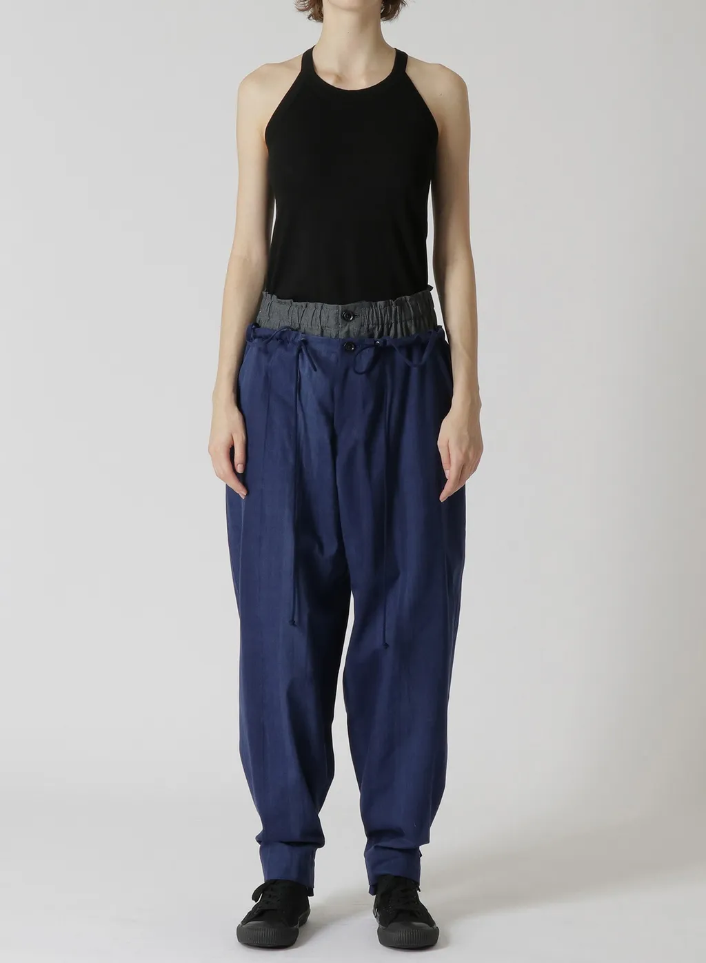 Multi Striped Dobby Uneven Dyeing Layered Pants