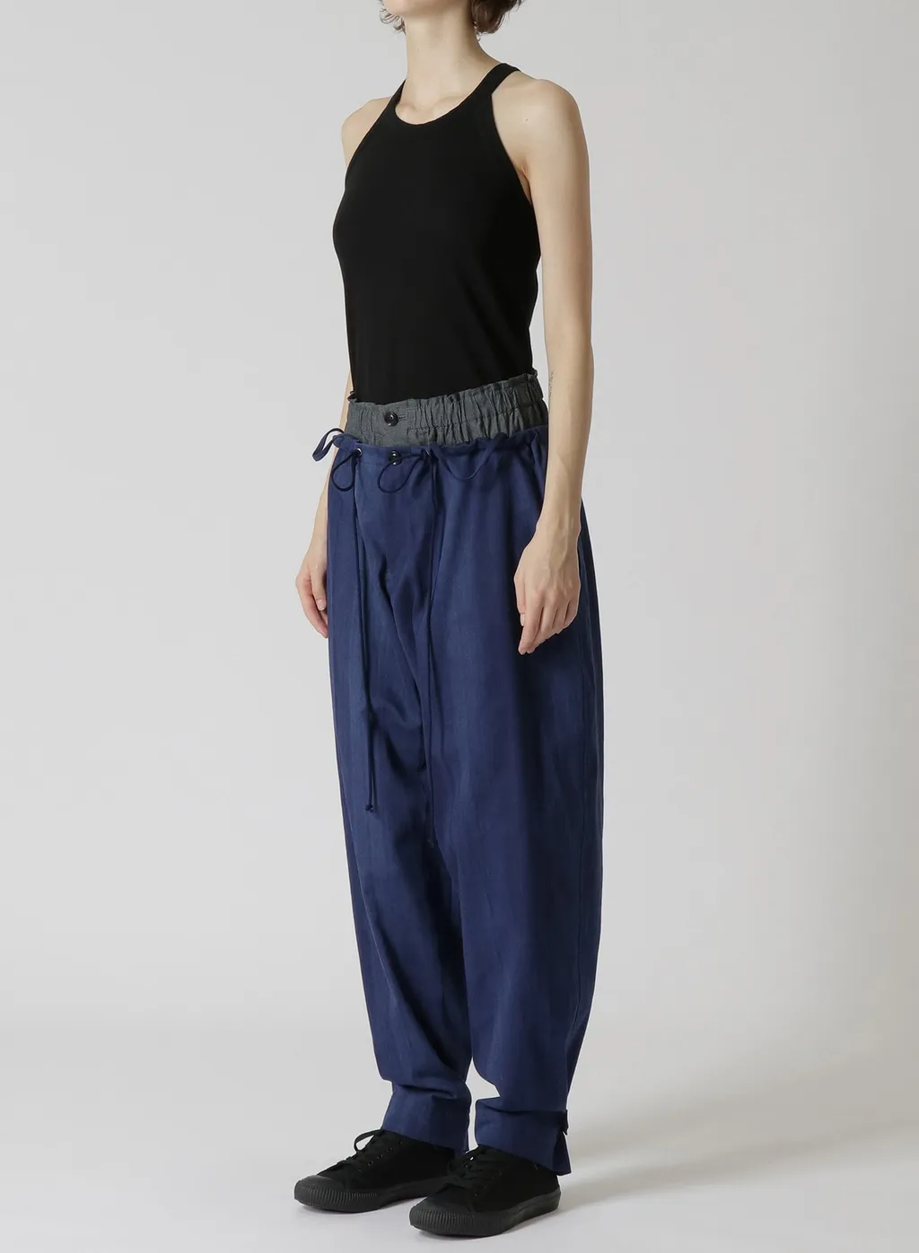 Multi Striped Dobby Uneven Dyeing Layered Pants