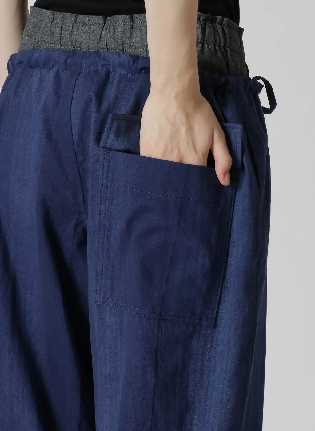 Multi Striped Dobby Uneven Dyeing Layered Pants