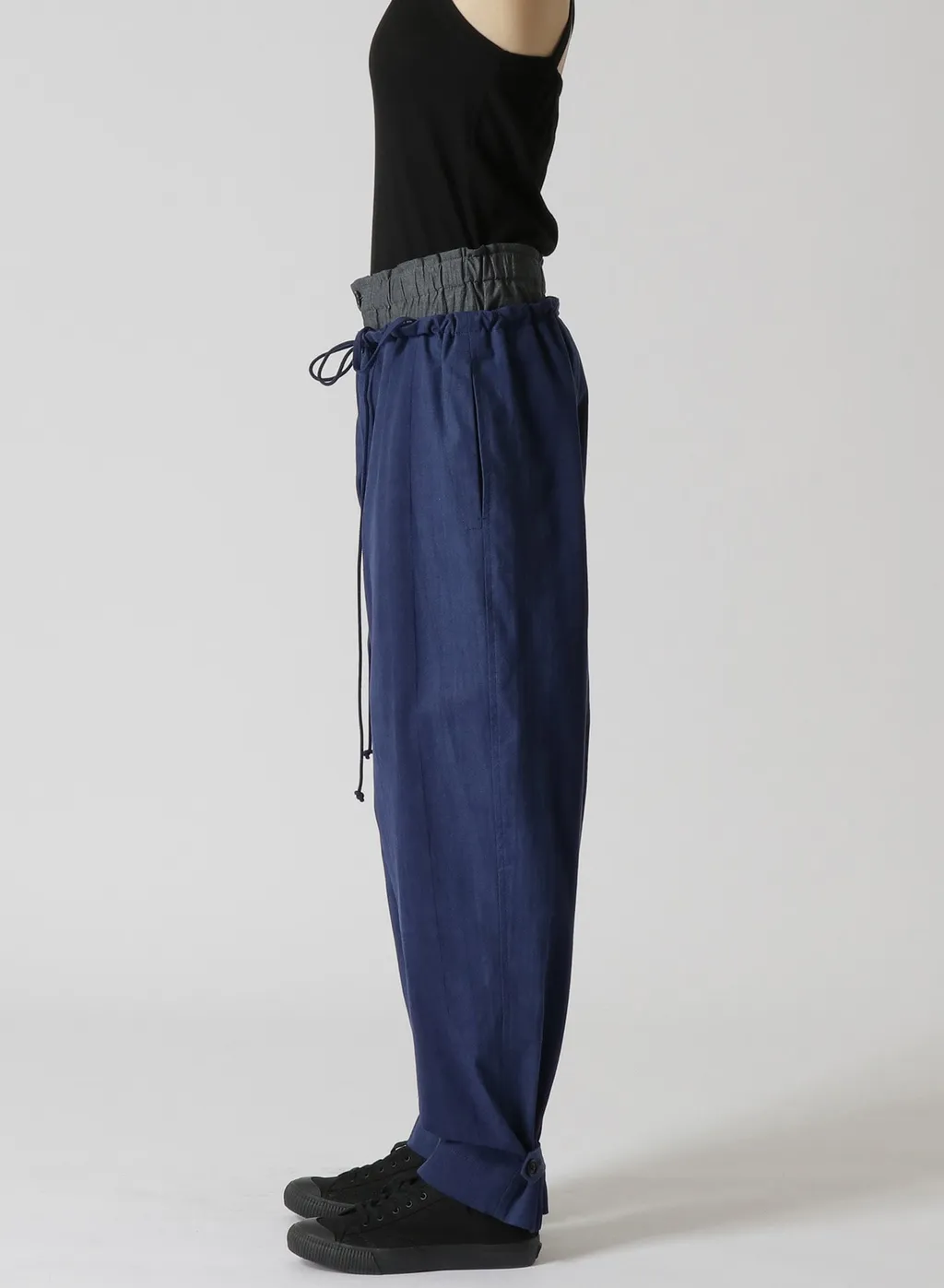 Multi Striped Dobby Uneven Dyeing Layered Pants