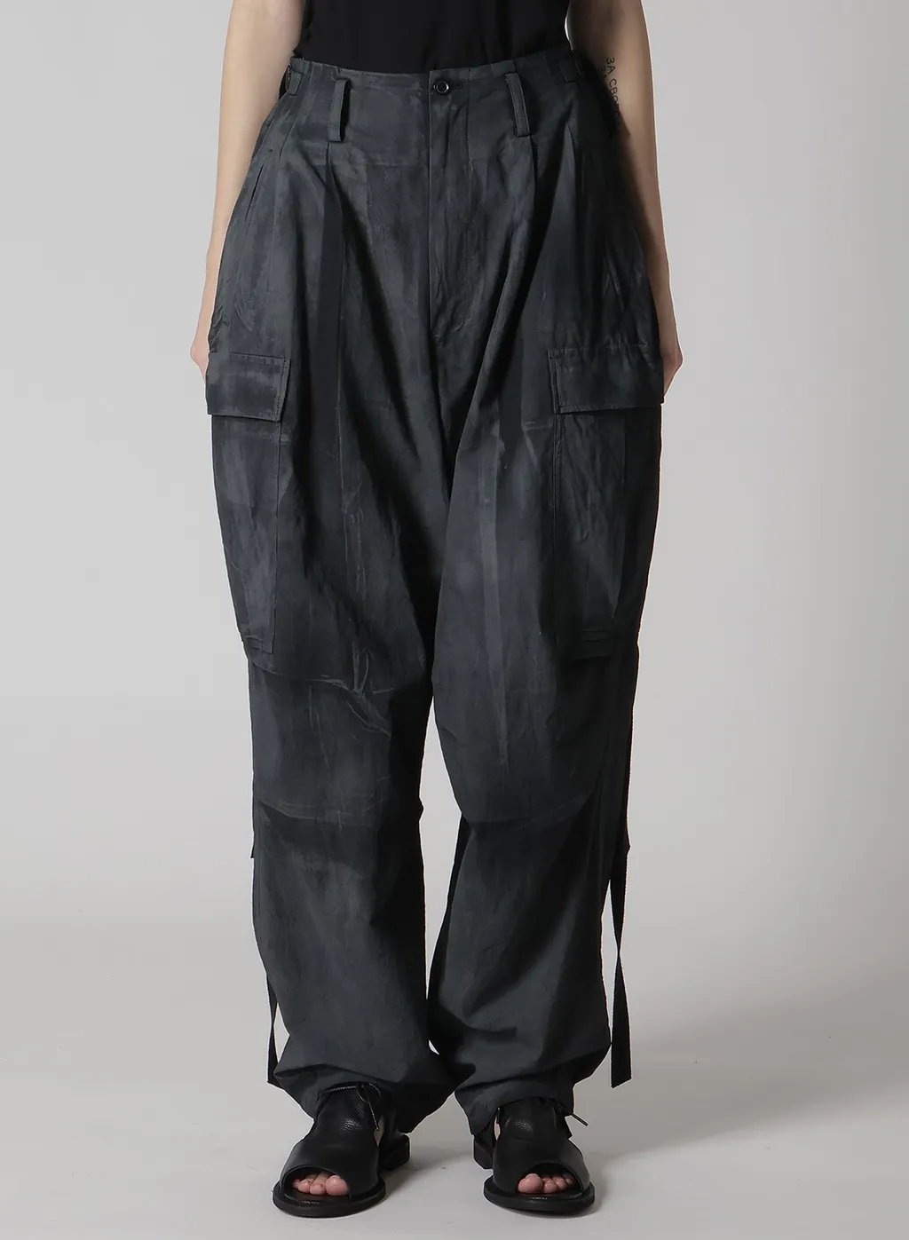 Cotton Linen Dump Rooler Printing Cargo Pants