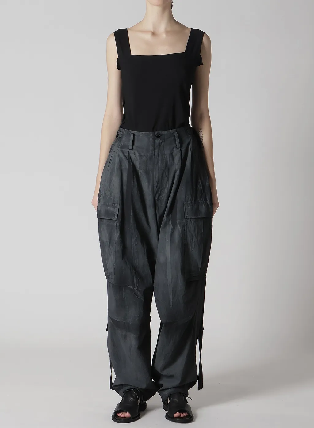 Cotton Linen Dump Rooler Printing Cargo Pants