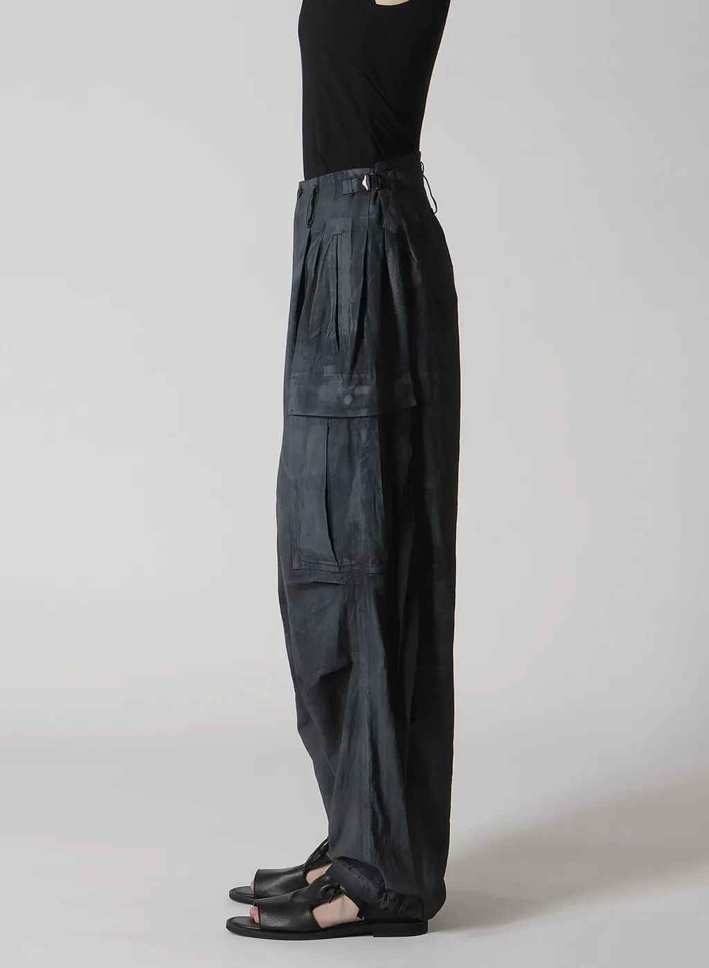 Cotton Linen Dump Rooler Printing Cargo Pants