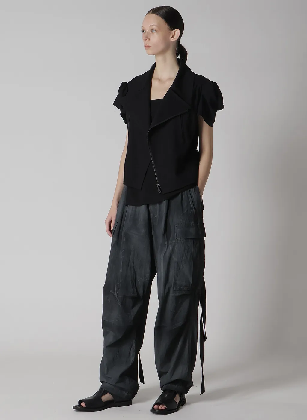 Cotton Linen Dump Rooler Printing Cargo Pants