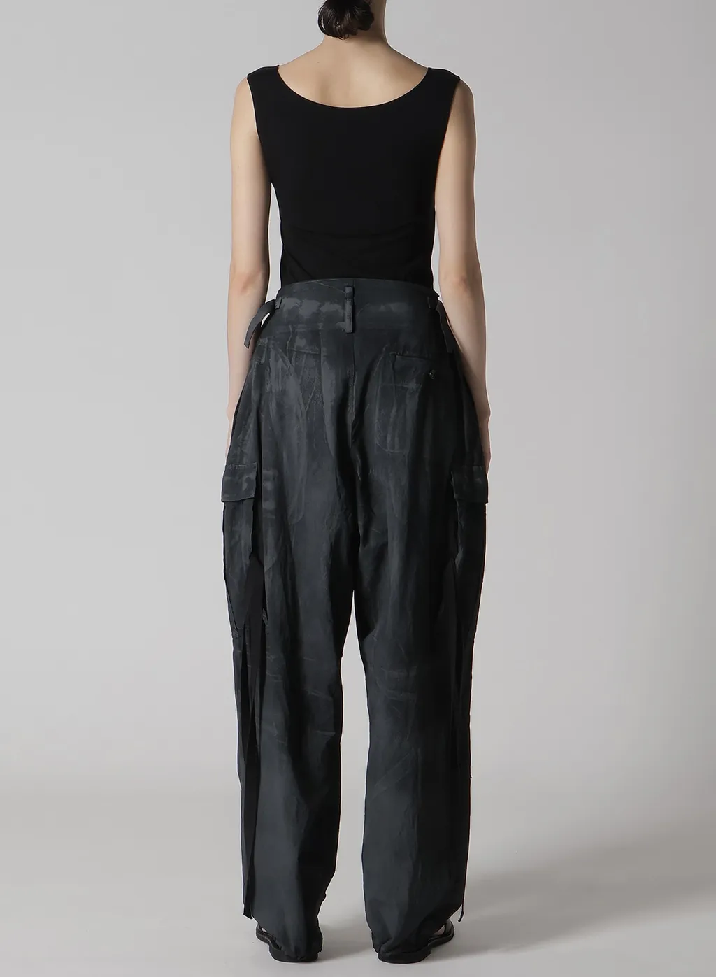 Cotton Linen Dump Rooler Printing Cargo Pants