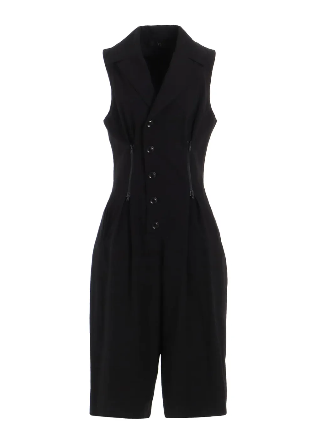 Cotton Linen Dump Zip Tucked Jump Suit