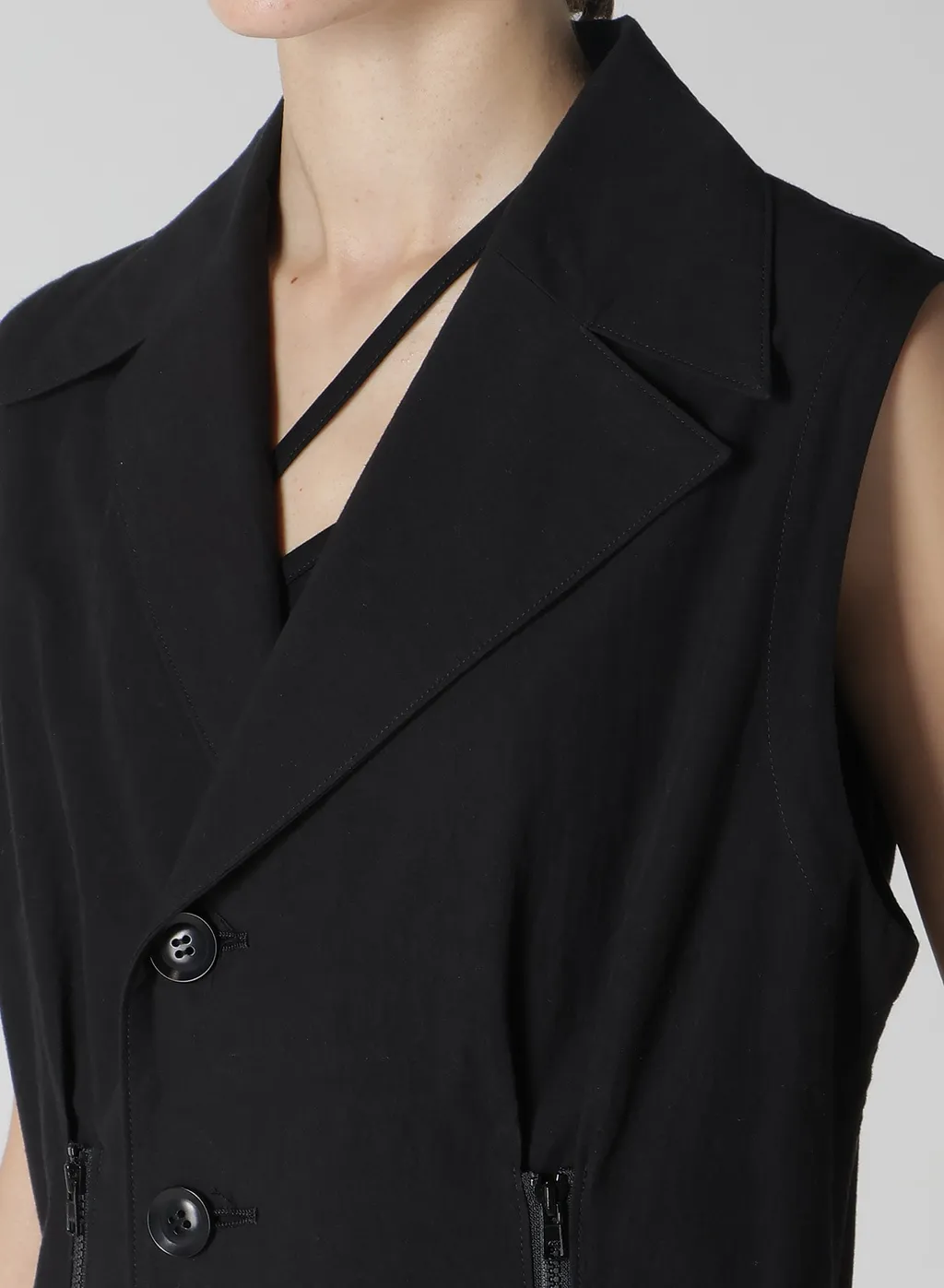 Cotton Linen Dump Zip Tucked Jump Suit