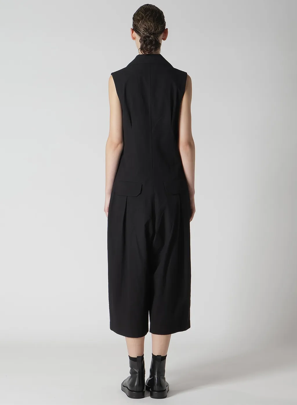 Cotton Linen Dump Zip Tucked Jump Suit