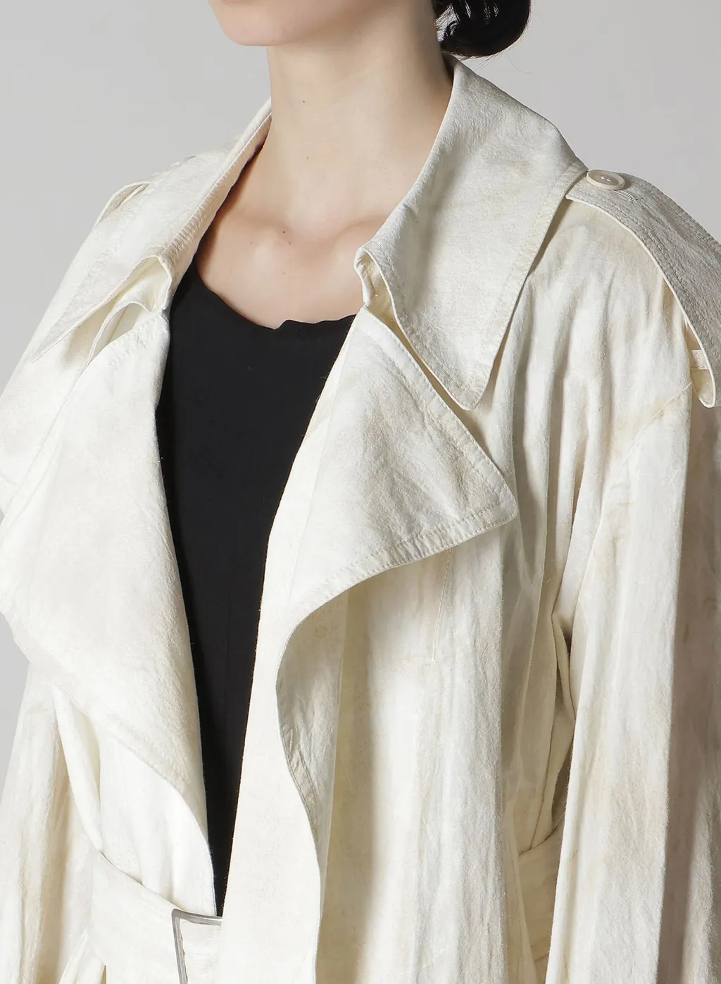 Cotton Linen Dump Rooler Printing Trench Coat