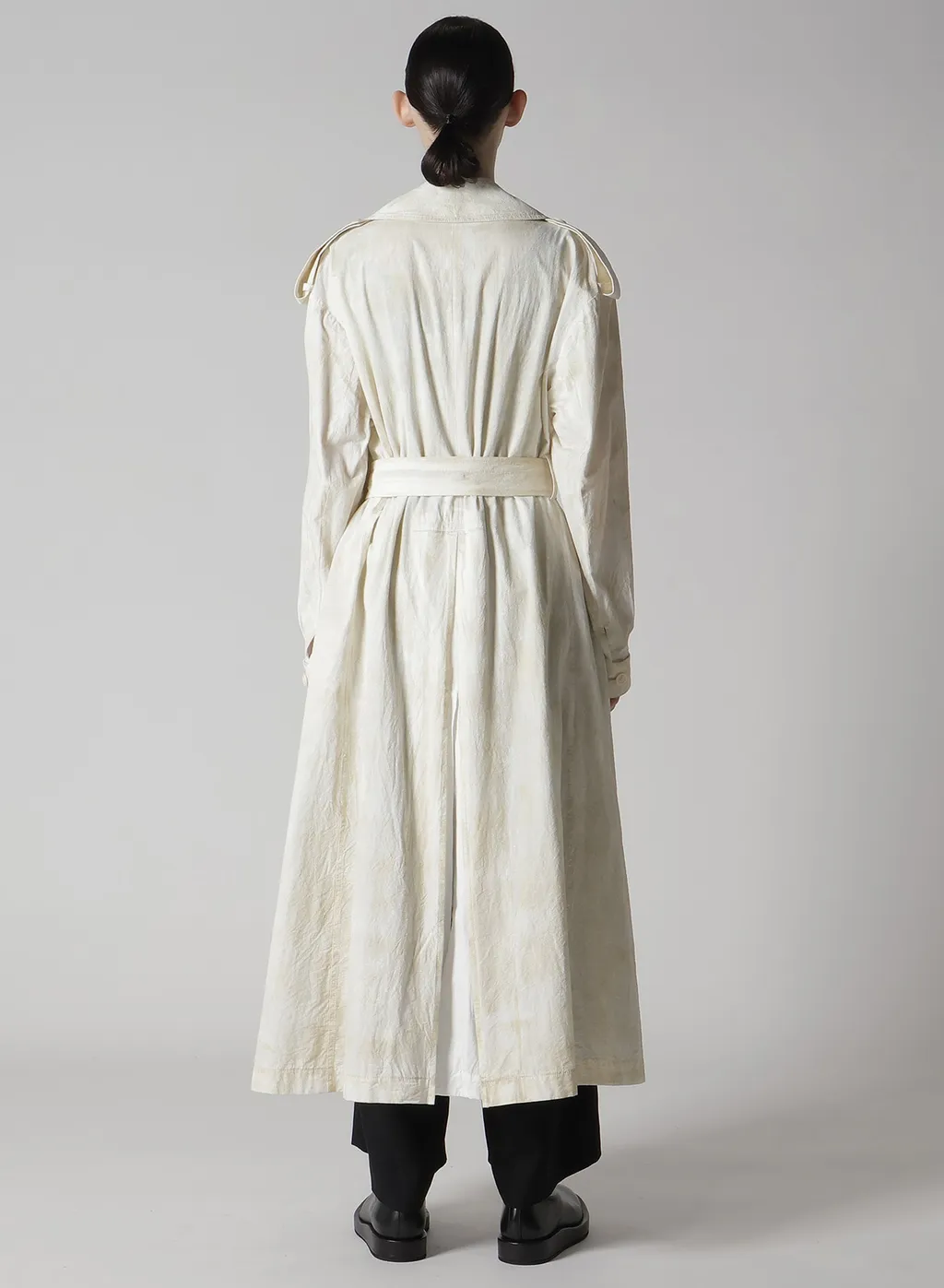 Cotton Linen Dump Rooler Printing Trench Coat