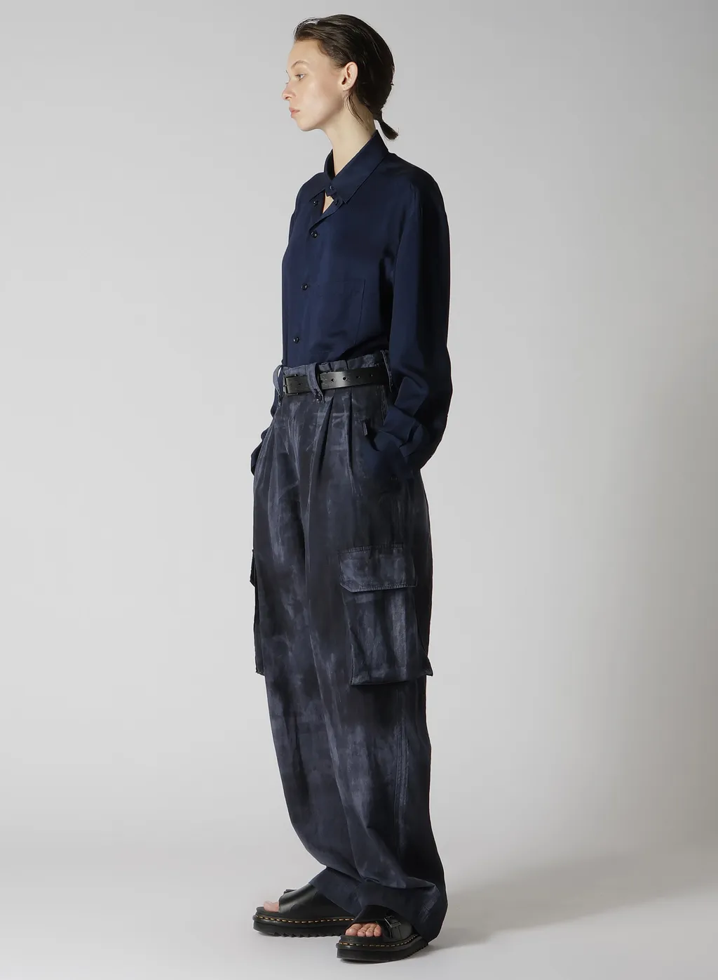 Indigo Heather Chambray Cargo Pants