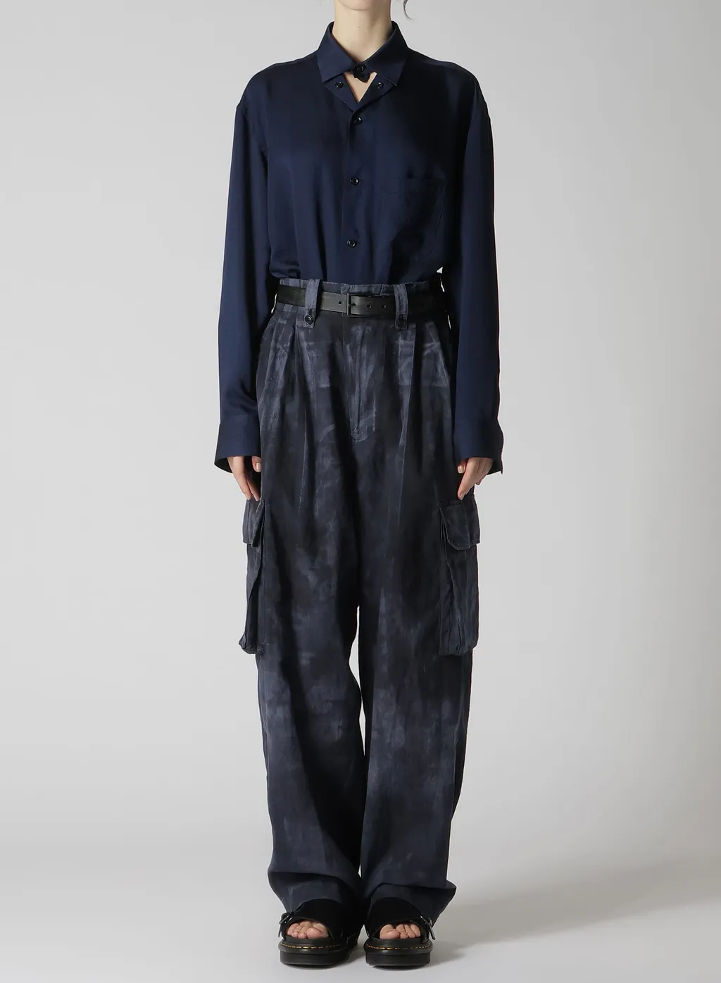 Indigo Heather Chambray Cargo Pants