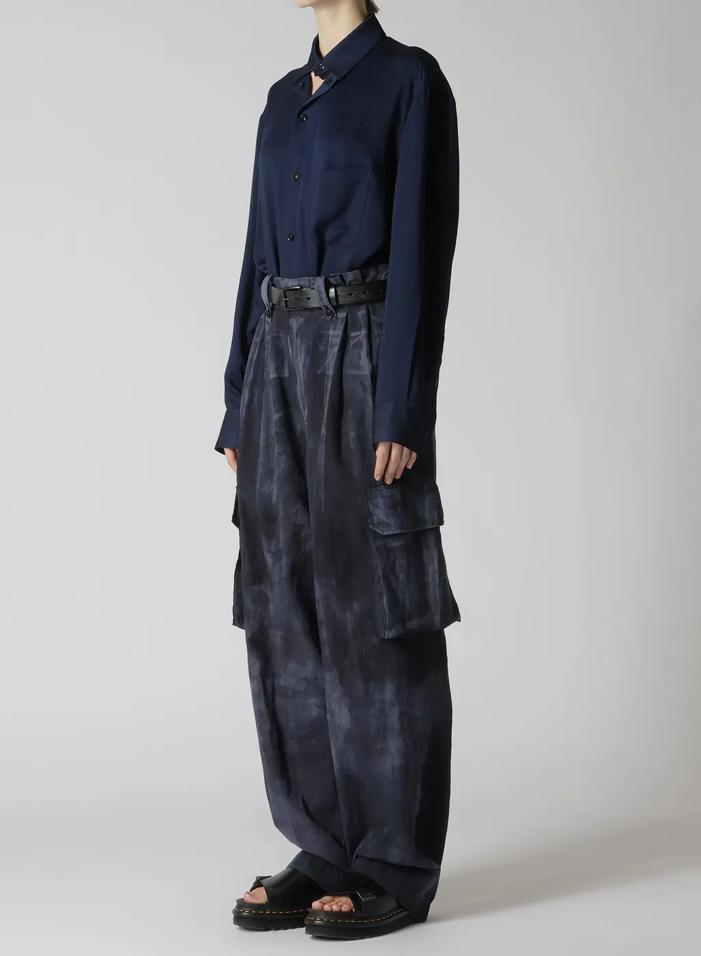 Indigo Heather Chambray Cargo Pants