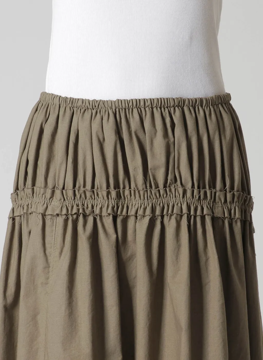 Cotton Dungaree Gathered Tail Skirt