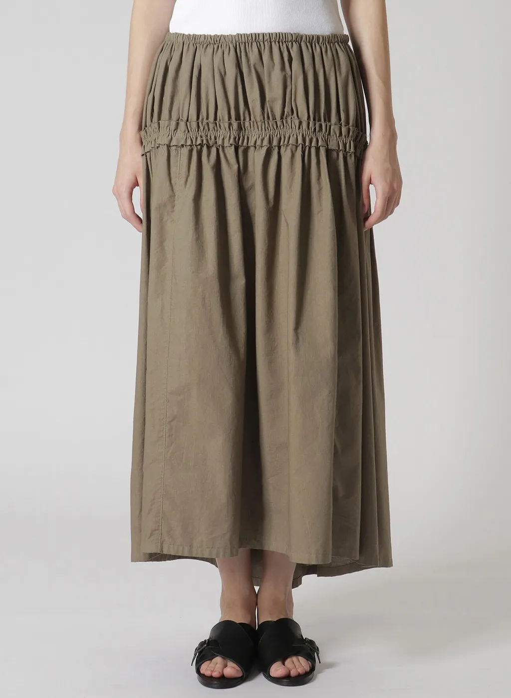 Cotton Dungaree Gathered Tail Skirt