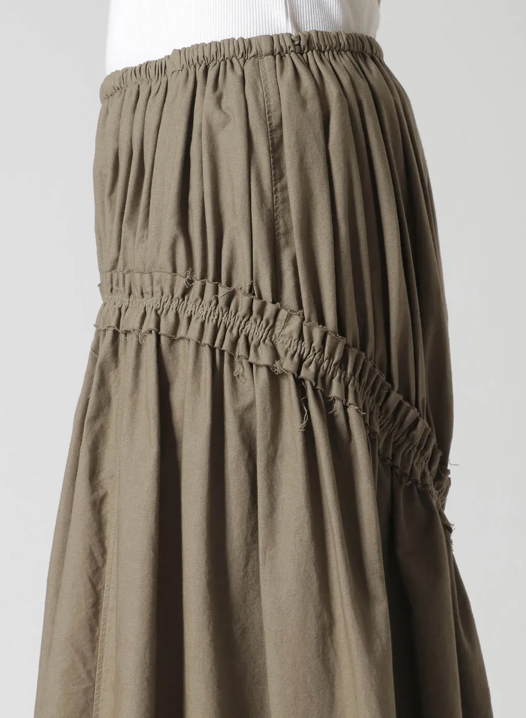 Cotton Dungaree Gathered Tail Skirt