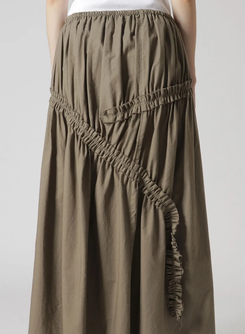 Cotton Dungaree Gathered Tail Skirt
