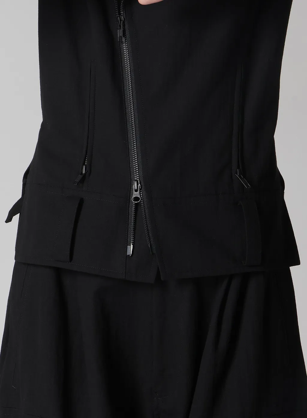 Cotton Twill Untrimmed Sleeve Moto Jacket