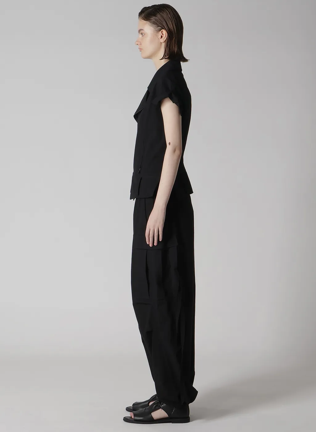 Cotton Twill Untrimmed Sleeve Moto Jacket