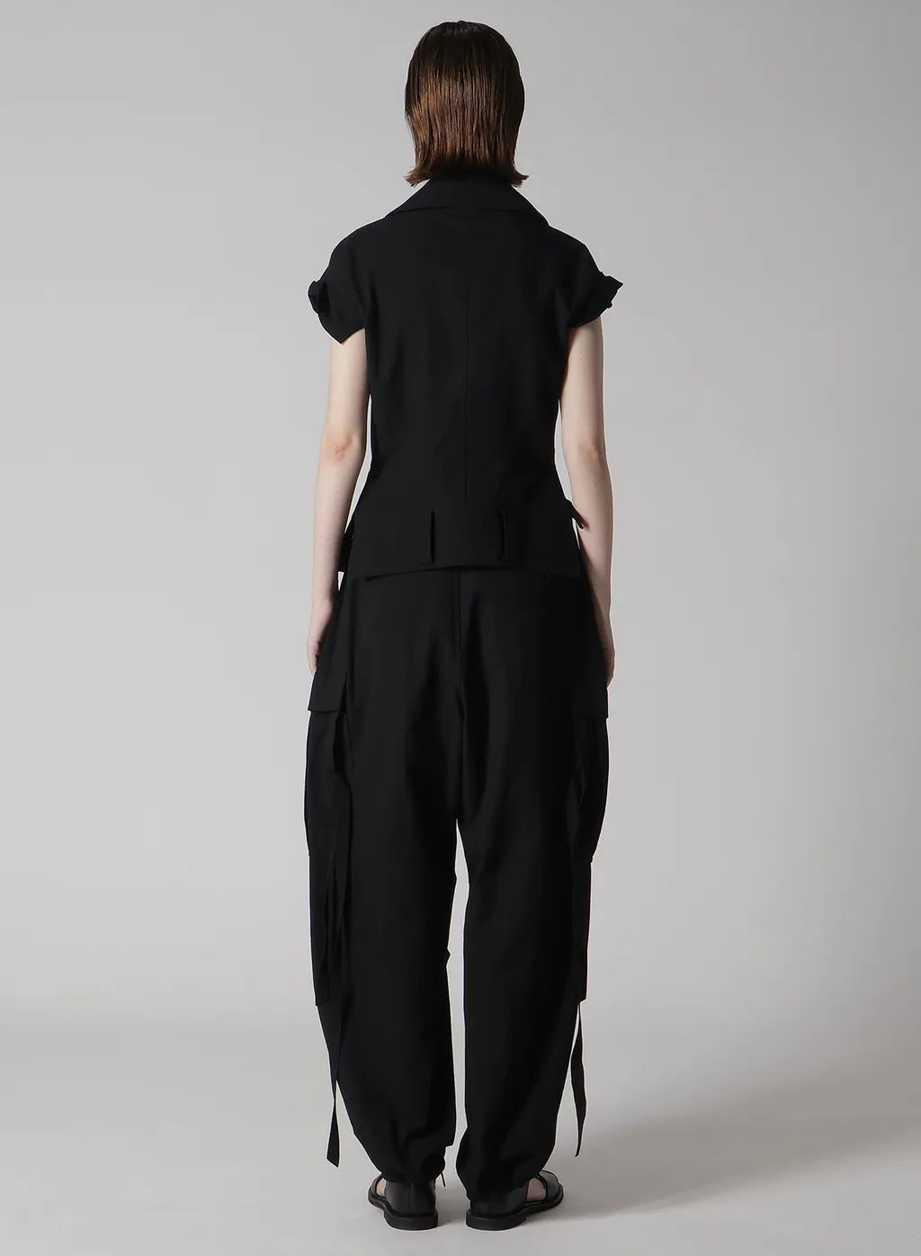 Cotton Twill Untrimmed Sleeve Moto Jacket