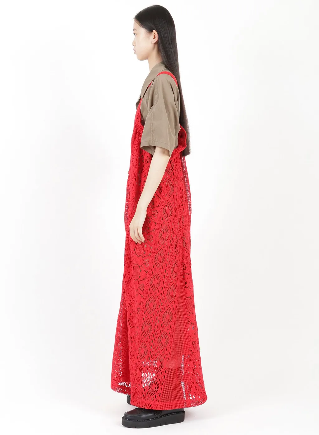 Patched Torchon Lace Single Strap Dress