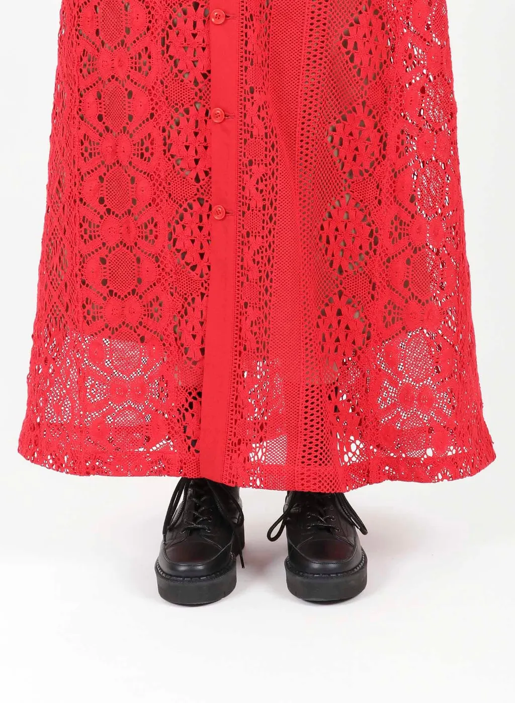 Patched Torchon Lace Single Strap Dress