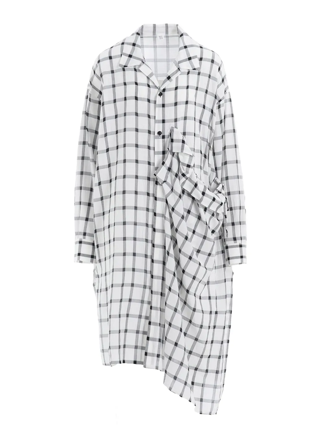 Cotton Cupro Plaid Shirt Dress