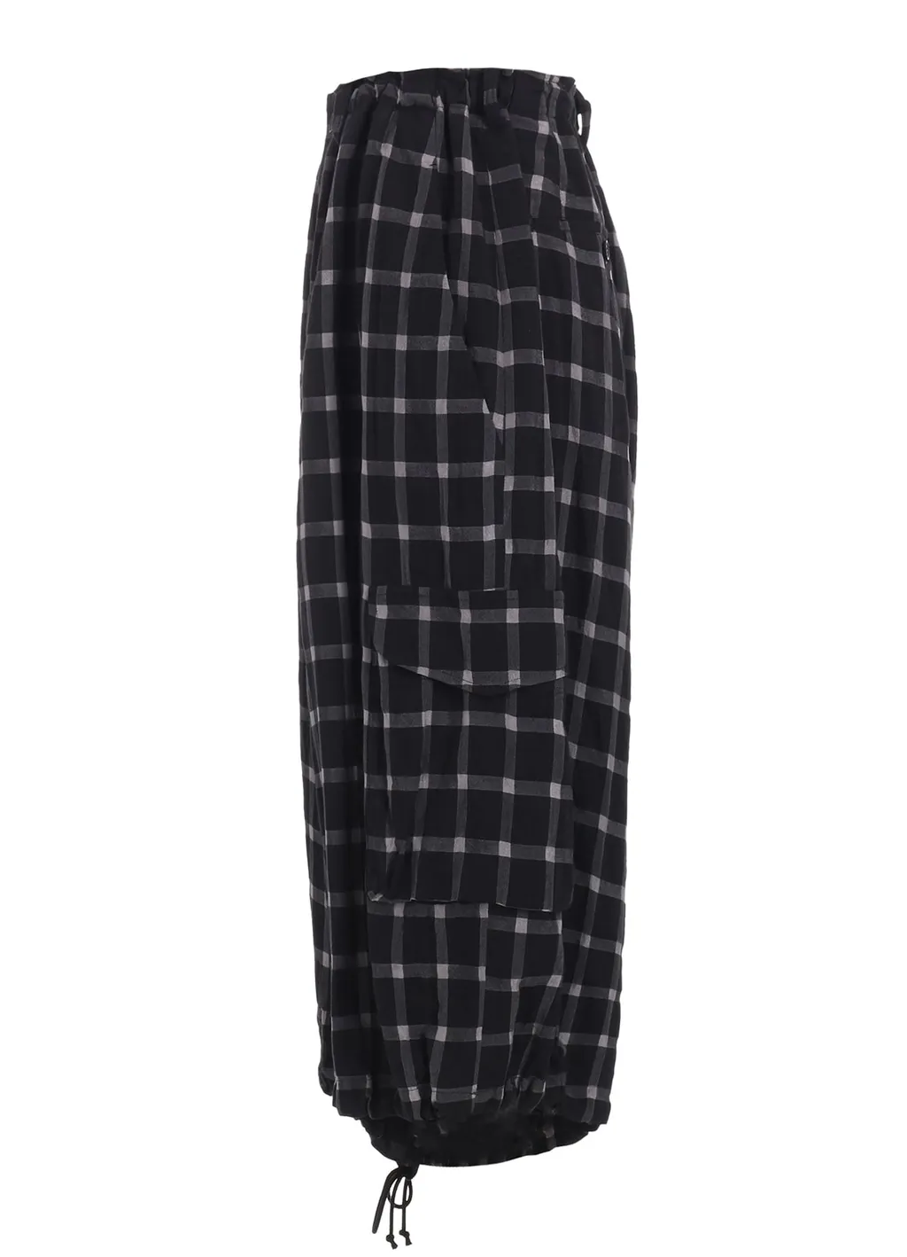 Cotton Cupro Plaid Pants